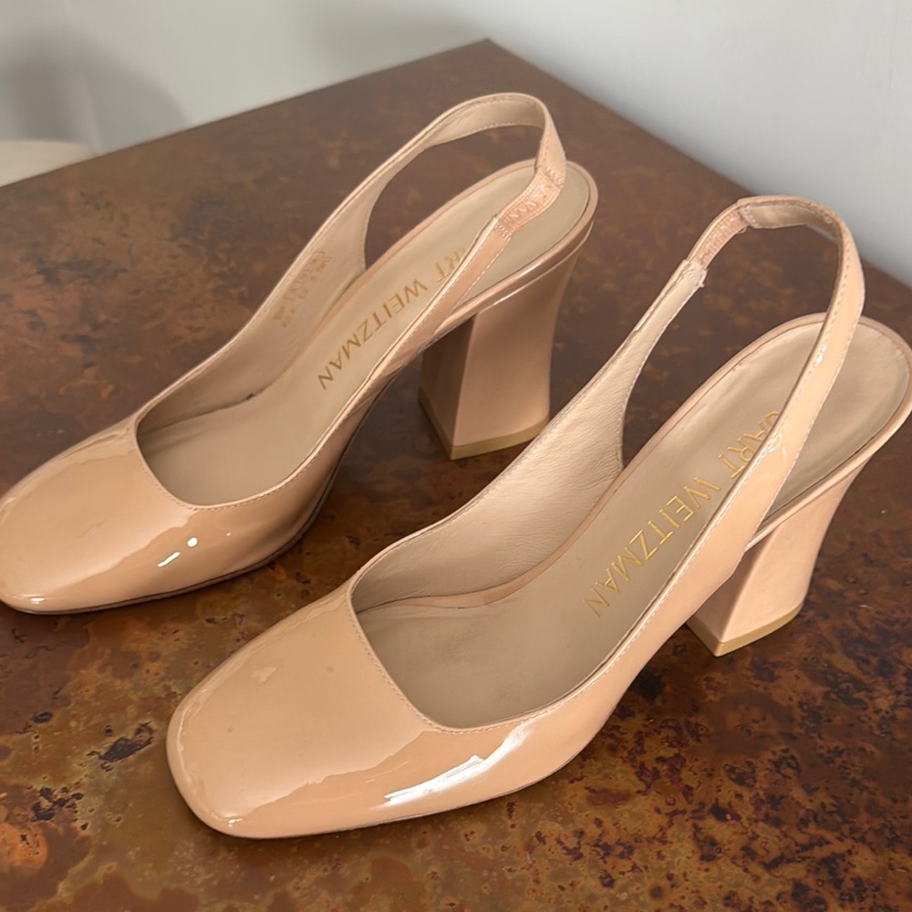 Stuart Weitzman Tan Heels Classic Minimalist Design